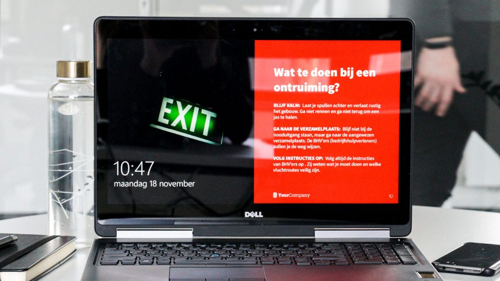 corporate lock screen veiligheidsherinnering bij