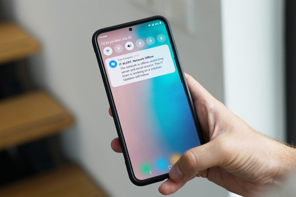 IT Crisis management communication - App Pushnotification