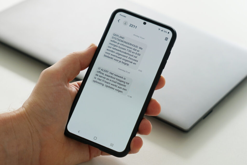 IT Crisis communicatie - SMS berichten