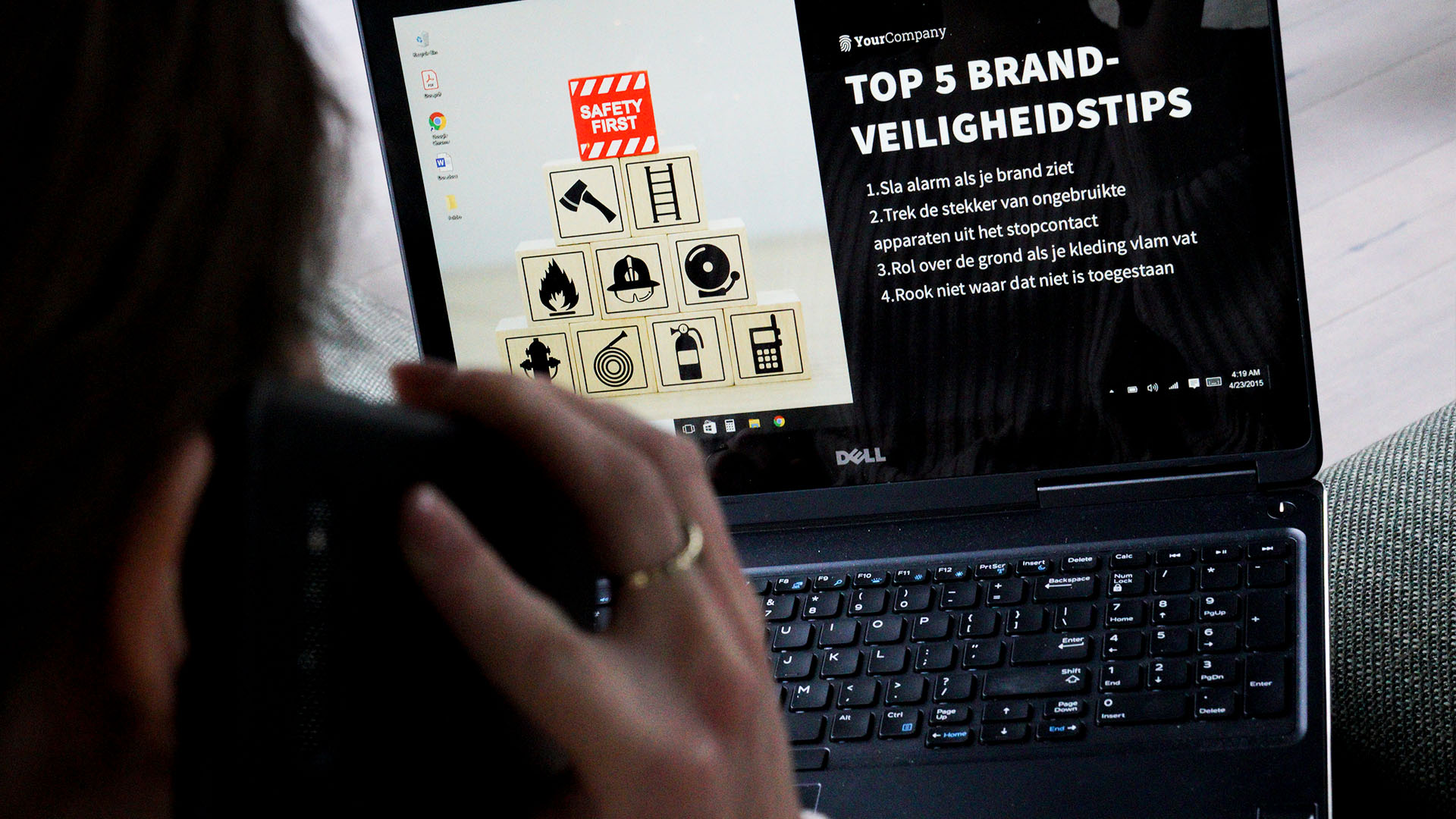 corporate lock screen voorbeeld