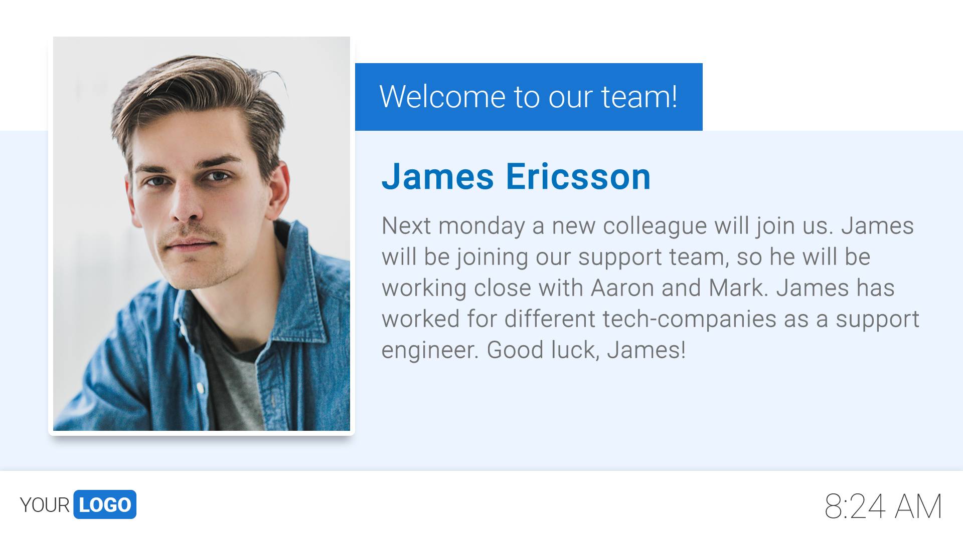 digital signage templates new employee