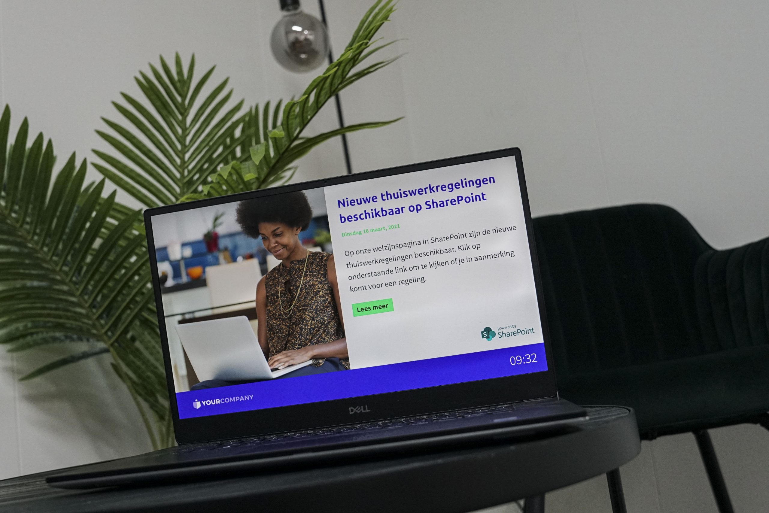 Corporate screensaver thuiswerkregeling