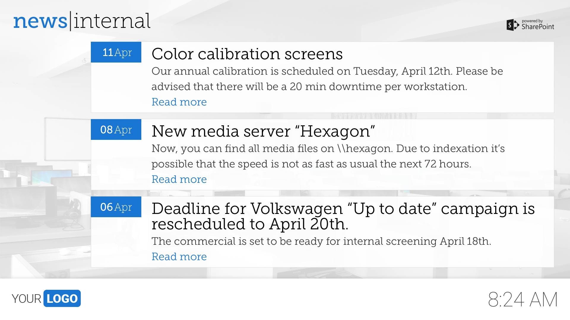 digital signage template sharepoint