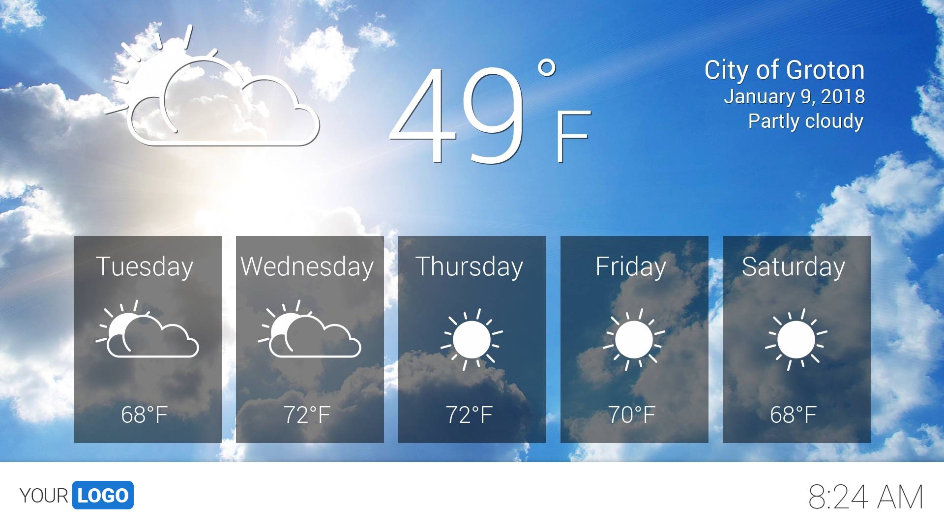 digital signage templates weather