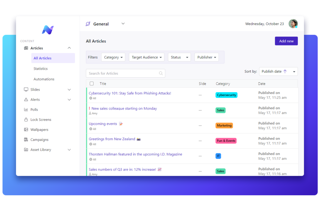 werknemerscommunicatieplatform - article overview
