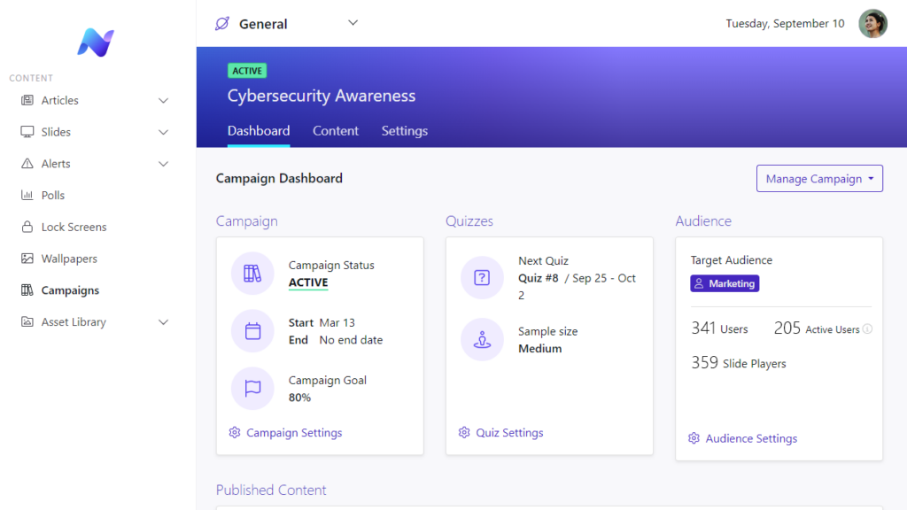 Smart Campaigns - Dashboard