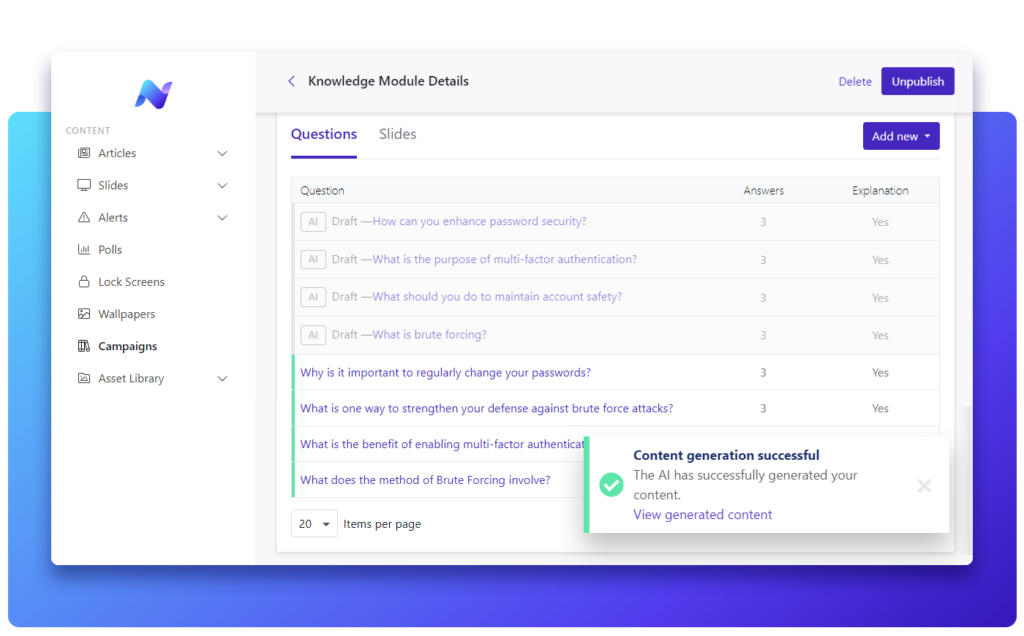 netpresenter smart campaigns ai content generator - employee training